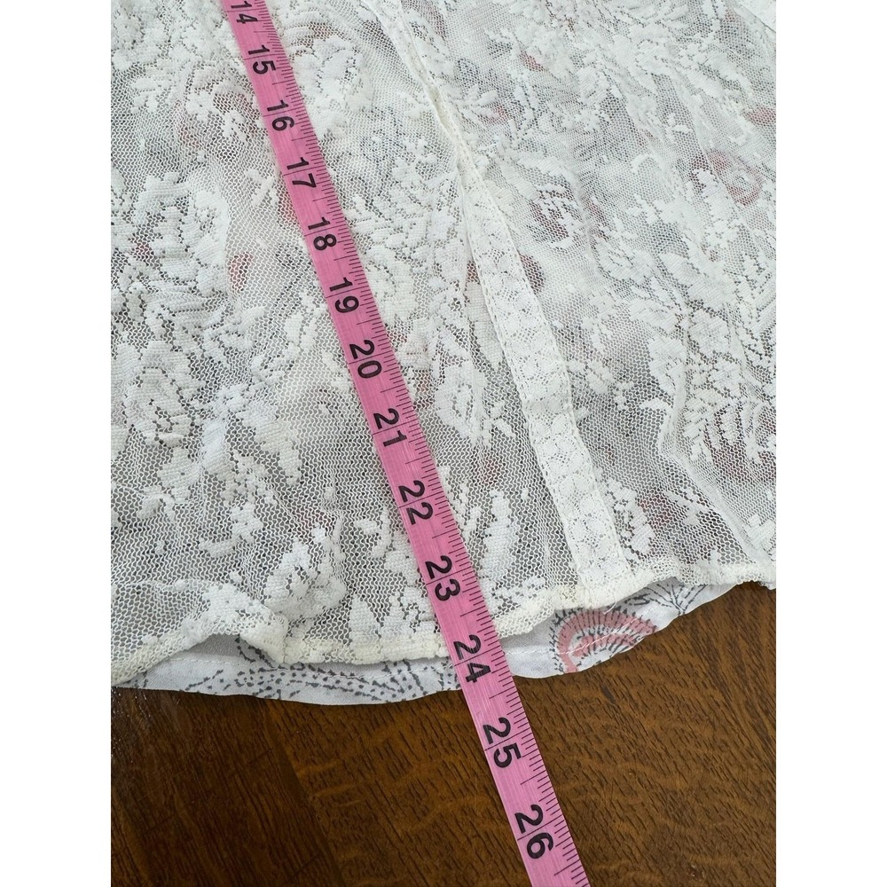 Free People Tank Top Womens Medium White‎ Lace Sheer Floral High Neck Boho Cami - Picture 7 of 7